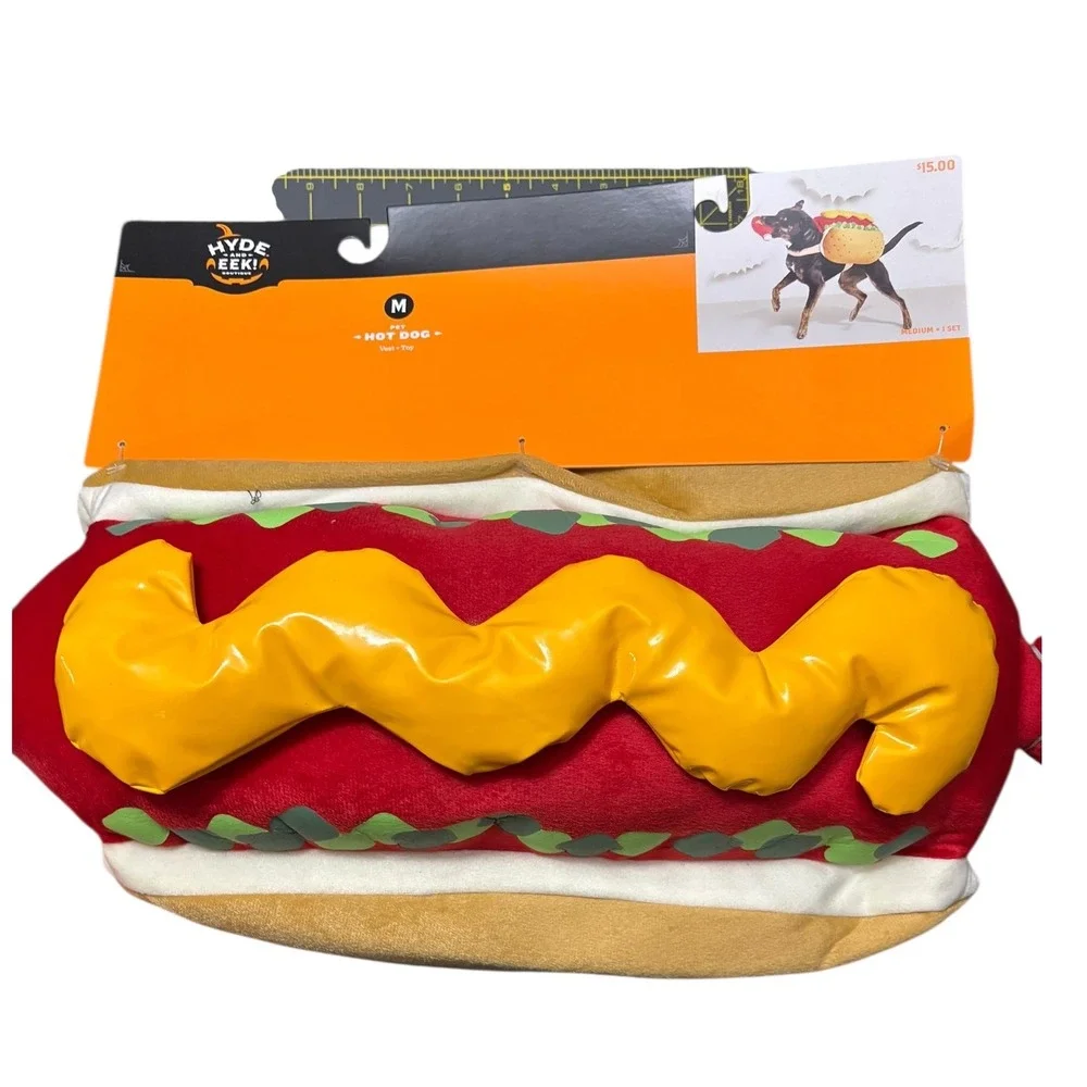 Hyde & EEK! Boutique Pet Hot Dog‎ Vest Costume with Toy Medium NEW Dog Outfit